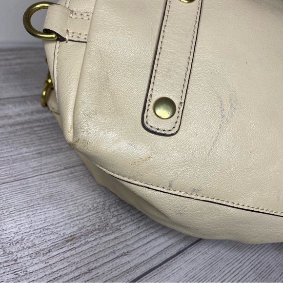 Coach Ashley Leather Satchel Crossbody Beige F15445 - Picture 6 of 15